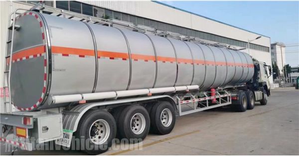 El remolque cisterna de combustible de acero inoxidable de 38000 litros se enviará a Angola