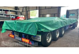 El remolque de tres ejes de 40 pies está listo para enviarse a Harare, Zimbabue