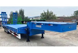 Remolque de carga baja Tri Axle de 60 toneladas listo para enviar a Timor Oriental