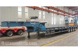 El remolque de cama baja extensible de 4 ejes se enviará a Guyana