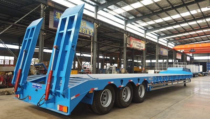 Lowbed trailer at the TITAN factory waiting for shipping