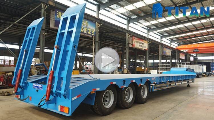 Low Bed Truck Drop Deck Semi Trailer for Sale in Guinea