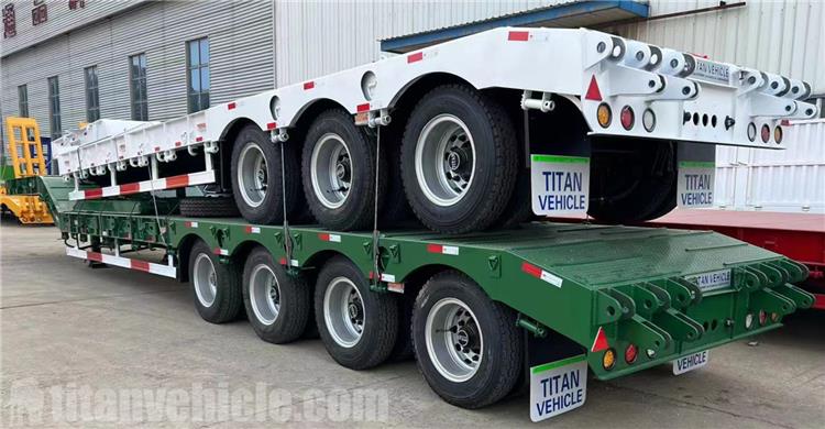 Remolque de plataforma baja de 4 ejes y 100 toneladas a la venta en Argentina