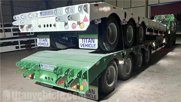 Remolque de plataforma baja de 4 ejes y 100 toneladas a la venta en Argentina