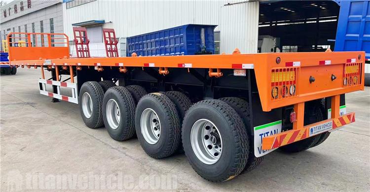 Remolque de plataforma de 4 ejes con pared frontal a la venta en Mal&iacute;