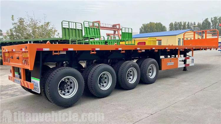 Remolque de plataforma de 4 ejes con pared frontal a la venta en Mal&iacute;