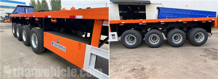 Remolque de plataforma de 4 ejes con pared frontal a la venta en Mal&iacute;