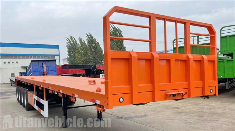 Remolque de plataforma de 4 ejes con pared frontal a la venta en Mal&iacute;
