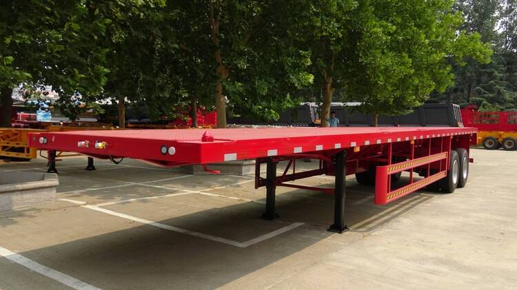 2 axle flatbed trailer with 12 sets container lock