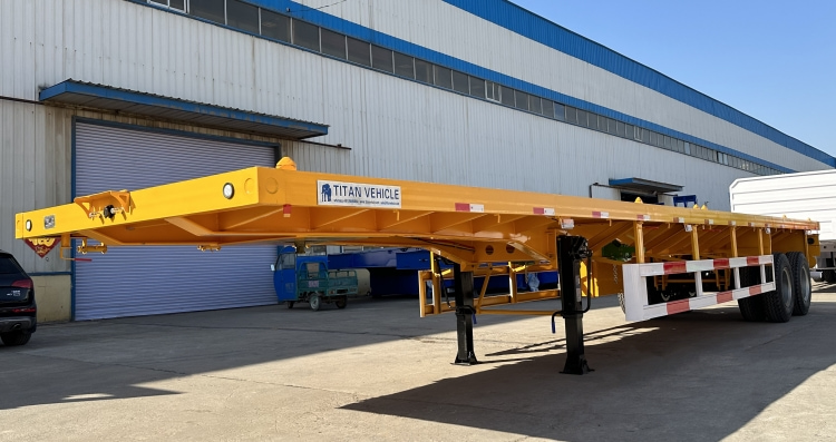 Semirremolque de plataforma plana para contenedores de 2 ejes y 40 pies a la venta en Guinea