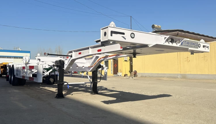 Remolque de transporte de contenedores de env&iacute;o | Remolque esquel&eacute;tico de cuello de cisne Semirremolque esquel&eacute;tico | Chasis de 40 pies en venta