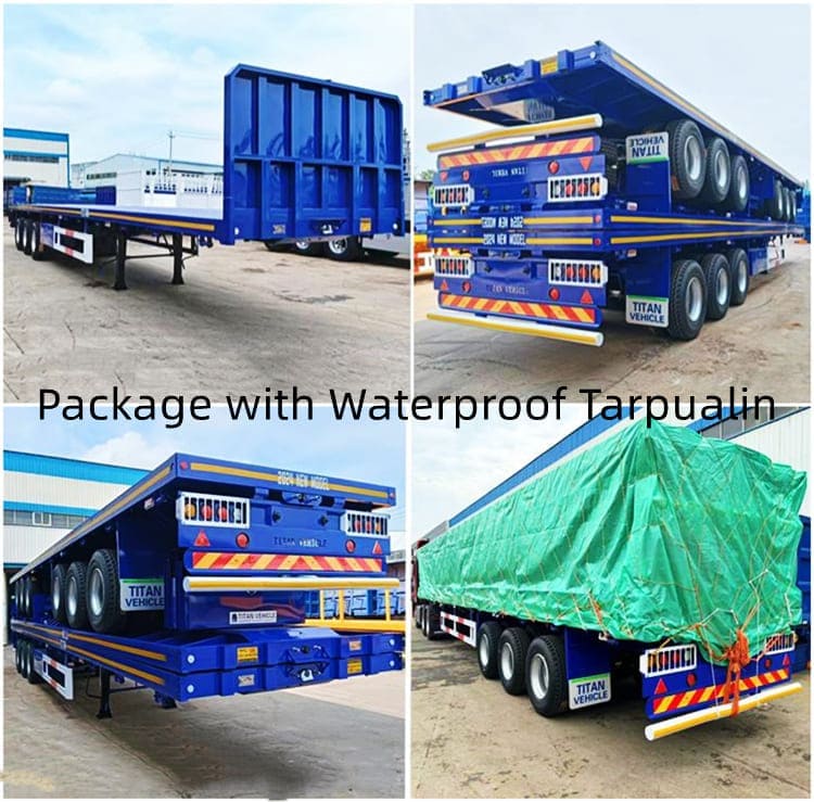 Remolque de plataforma de 3 ejes con tablero frontal en venta en Mauritania, Nouakchott