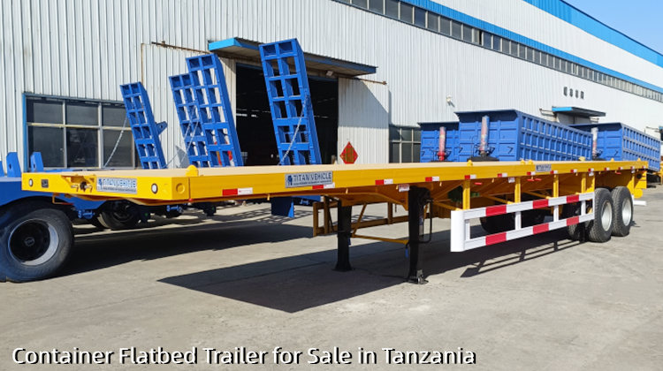 Remolque de plataforma plana para contenedores de 2 ejes y 40 pies | Remolque de plataforma plana para contenedores en venta en Tanzania Dar es Salaam