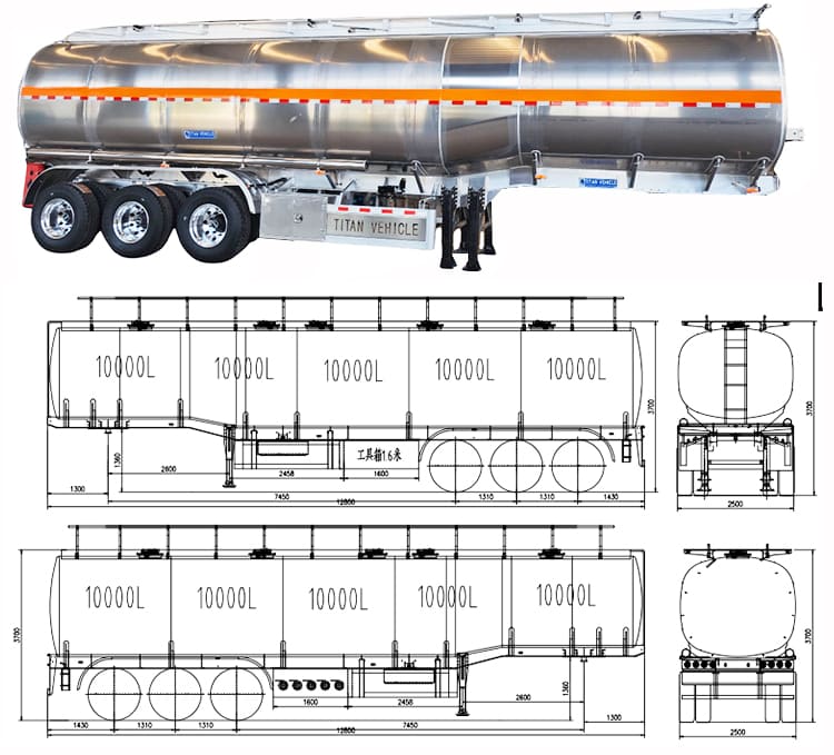 Remolque cisterna de aluminio de 3 ejes y 50000 litros a la venta en Filipinas, Manila
