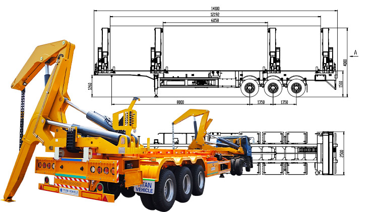 Remolque elevador lateral para contenedores de 37T y 40 pies a la venta en Tanzania, Dar es Salaam