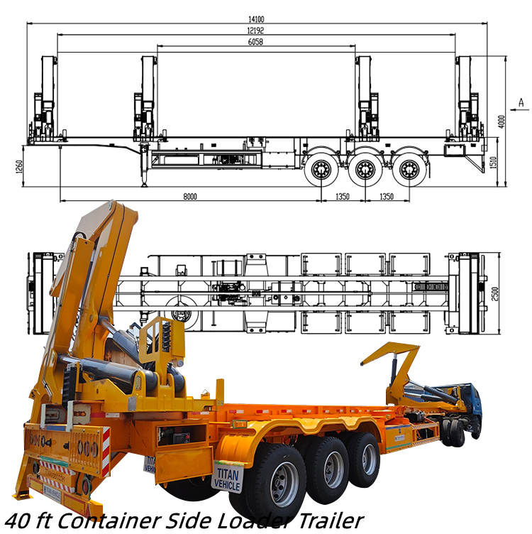 Remolque de carga lateral para contenedores