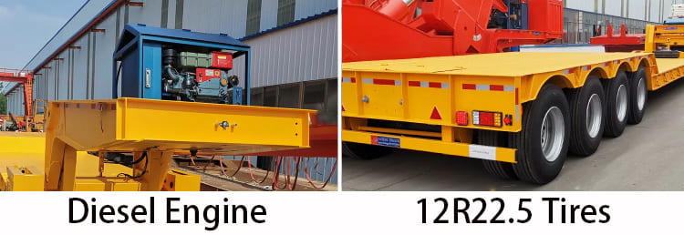 Remolque de cuello de cisne Lowboy de 4 ejes y 100 T a la venta en Filipinas, Davao