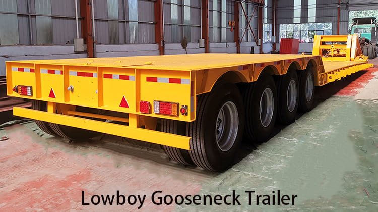 Remolque de cuello de cisne Lowboy de 4 ejes y 100 T a la venta en Filipinas, Davao
