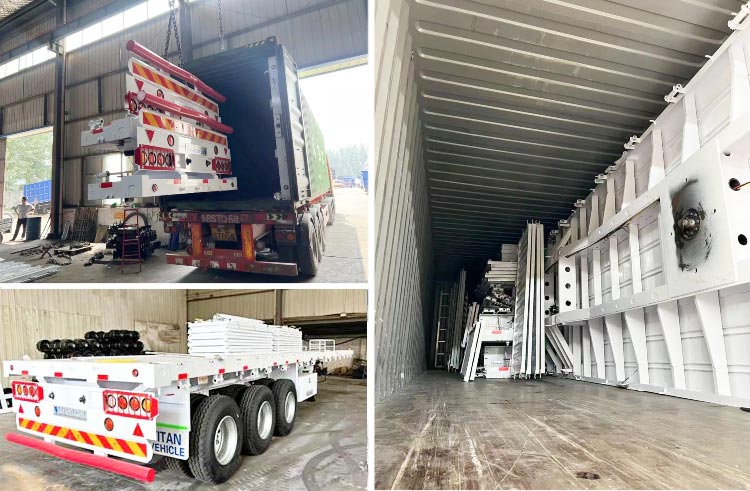 Semi-remorque à ridelles à 3 essieux de 60 tonnes | Remorque à ridelles ...