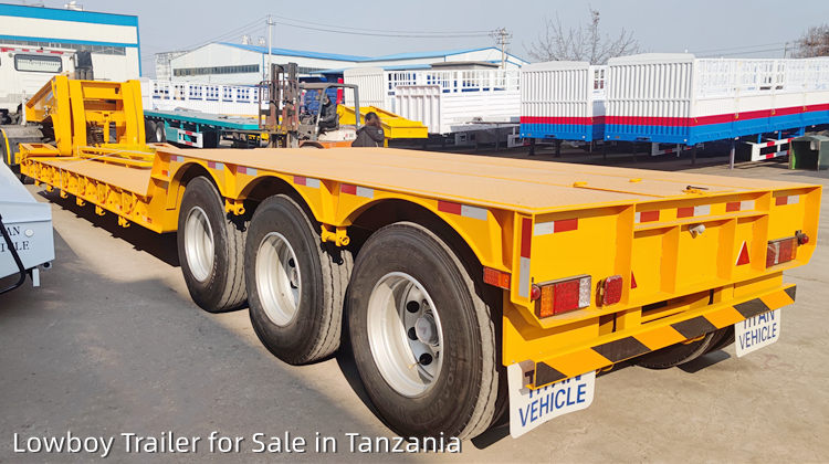 Remolque RGN de 3 ejes y 80 toneladas | Remolque Lowboy a la venta en Tanzania