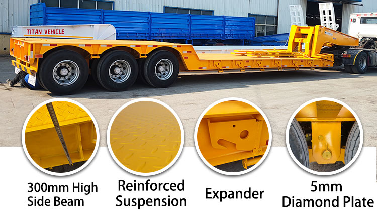 Remolque RGN de 3 ejes y 80 toneladas | Remolque Lowboy a la venta en Tanzania