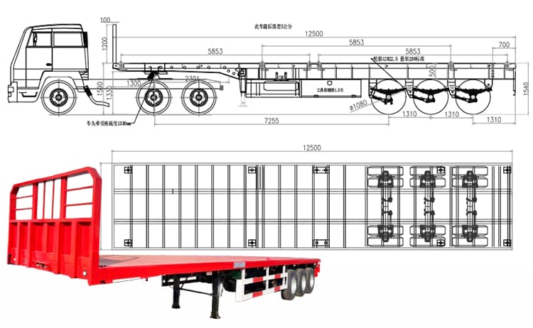 Semirremolque de plataforma plana de 40 pies a la venta en Filipinas, Phapa