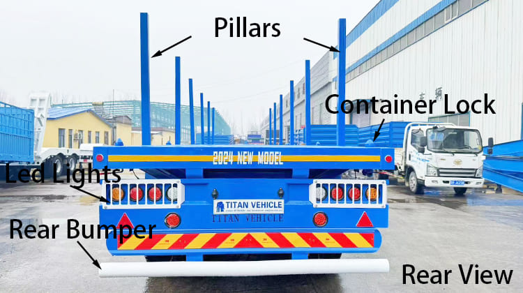 Remolque de plataforma plana de 4 ejes a la venta con pilares en Filipinas, Ceb&uacute;