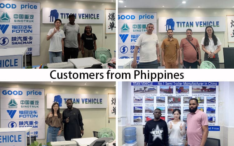 Remolque de plataforma plana de 4 ejes a la venta con pilares en Filipinas, Ceb&uacute;