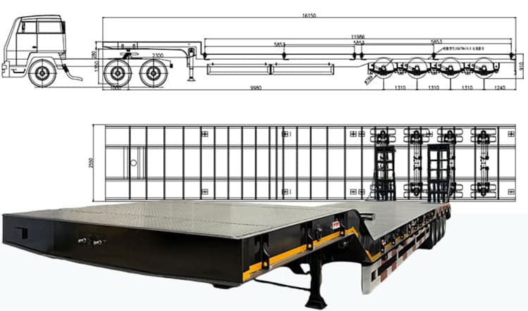 Remolque de plataforma semirrebajada de 4 ejes a la venta en Filipinas, Phapa