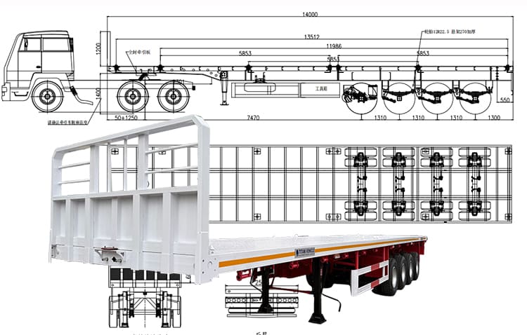 Semirremolque de plataforma plana de 4 ejes a la venta en Zambia, Lusaka