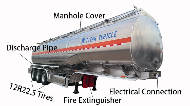 Remolque cisterna de aluminio de tres ejes a la venta en Zambia, Chingola