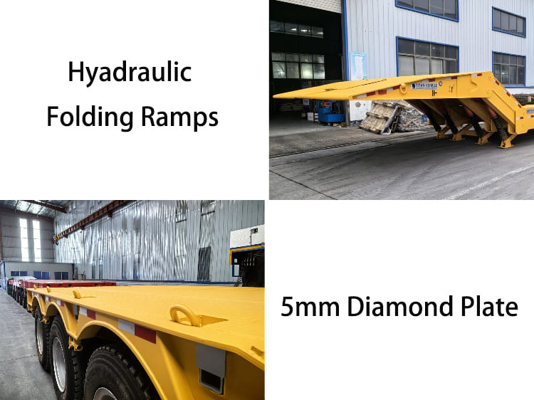 Remolque hidráulico Lowboy de 3 ejes y 80 toneladas a la venta en Guyana