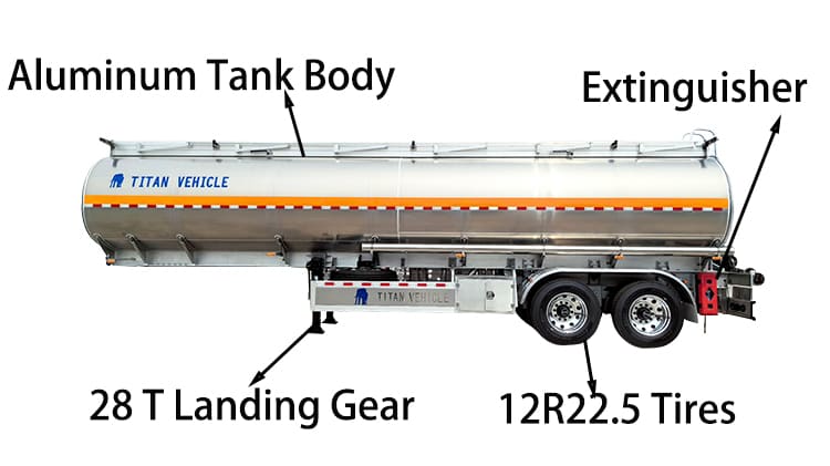 Semirremolque cisterna de aluminio de 2 ejes en venta en Namibia