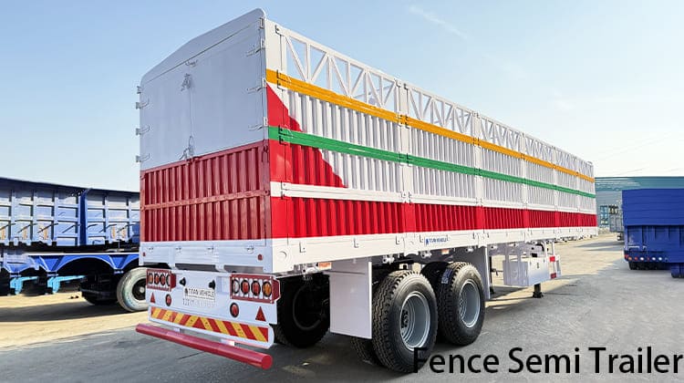 Remolque de carga semirremolque de valla de 2 ejes a la venta en Tanzania, Bagamoyo