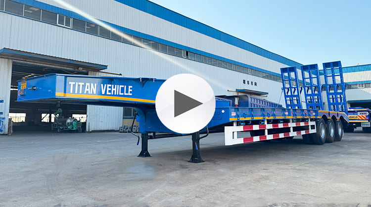 Semirremolque de plataforma baja de tres ejes de 80 toneladas a la venta en Zambia, Luanshya