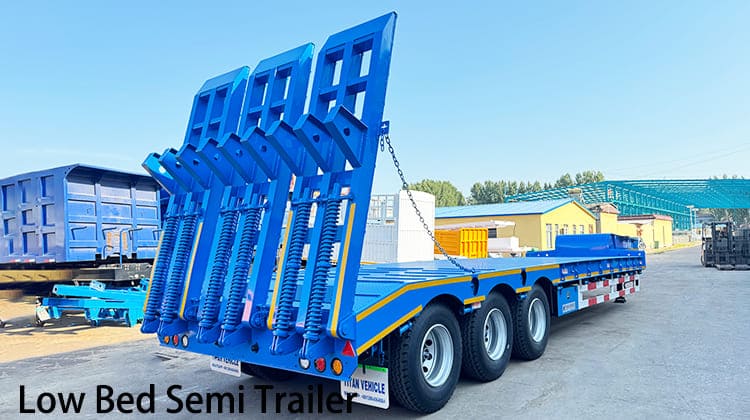 Semirremolque de plataforma baja de tres ejes de 80 toneladas a la venta en Zambia, Luanshya