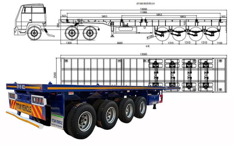 Remolque de plataforma semirremolque de 4 ejes a la venta en Zambia, Lusaka