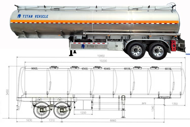 Remolque cisterna de combustible de aluminio de 2 ejes a la venta en Tanzania, Mtwara