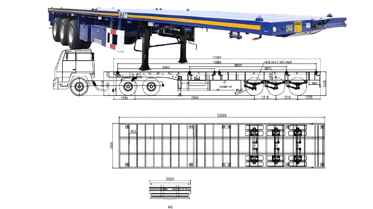 Semirremolque de plataforma plana de tres ejes nuevo 2025 a la venta en Camer&uacute;n Douala