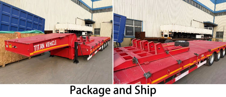 Remolque de plataforma baja de 4 ejes y 80 toneladas en venta en Dominica