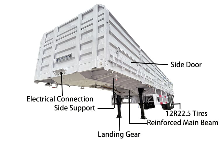 Remolque de tres ejes con paredes laterales | Semirremolque de pared lateral a la venta en Guyana