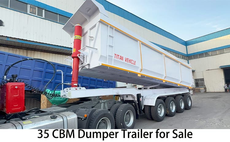 Remolque volquete hidráulico de 35 CBM | Remolque volquete en venta en Surinam