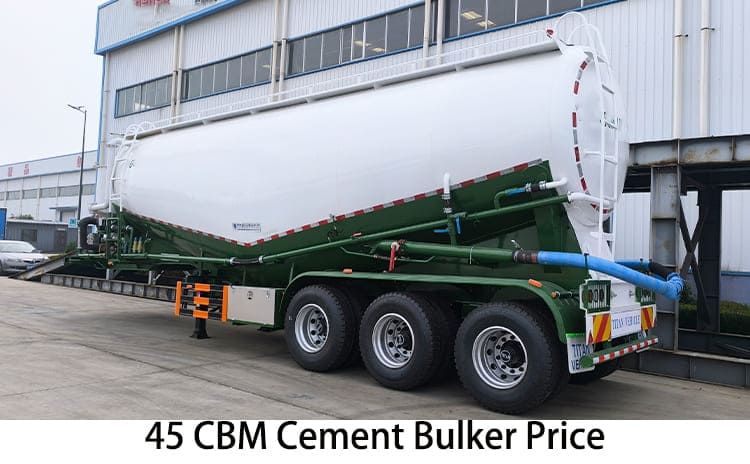 Precio del remolque a granel para cemento de 45 CBM de tres ejes a la venta en Costa Rica
