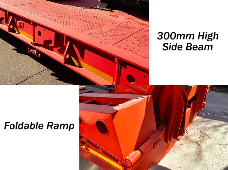Remolque Lowboy Cuello de Cisne Desmontable de 4 Ejes y 100 Toneladas en Venta en Uruguay | Remolque de Cuello Desmontable
