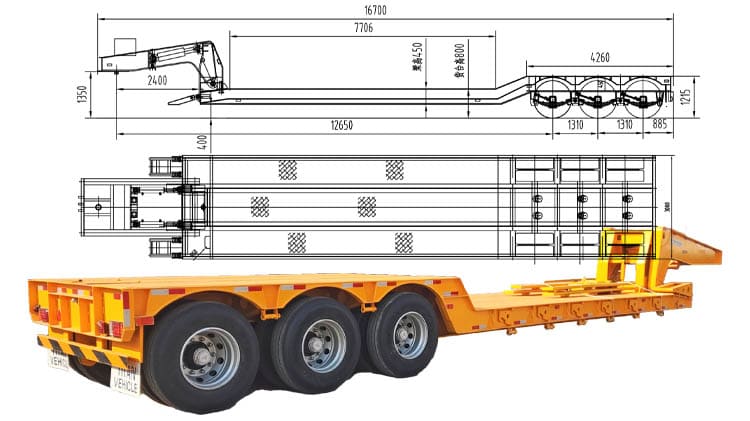 Remolque Lowboy de 3 ejes en venta en Paraguay