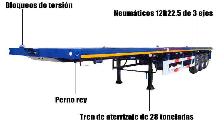 Semirremolque Plataforma Abierta de Llanta Sencilla en Venta en Guatemala