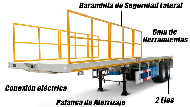 Remolque De Plataforma Plana Para Transporte De Madera en Venta en Chile