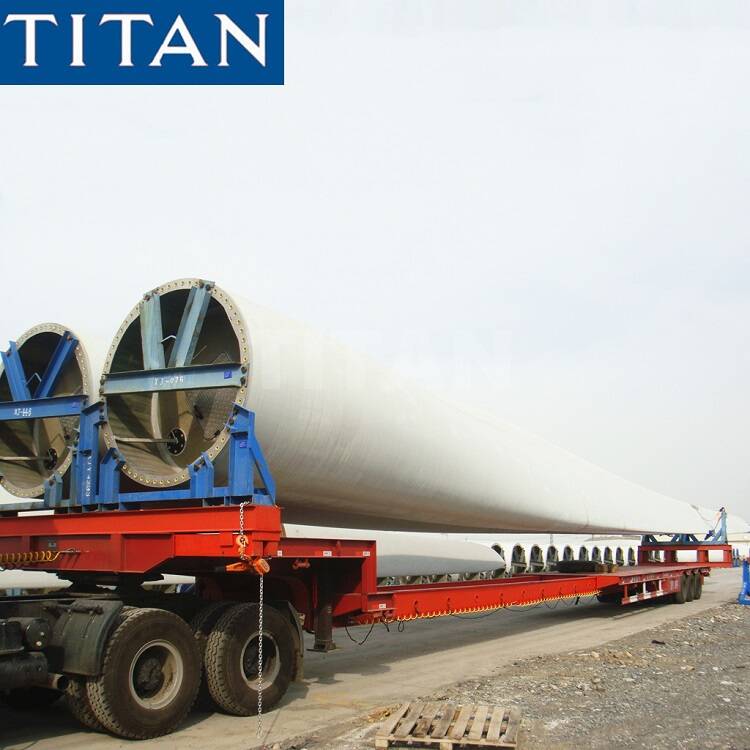 Remolque de transporte de palas de turbina eólica