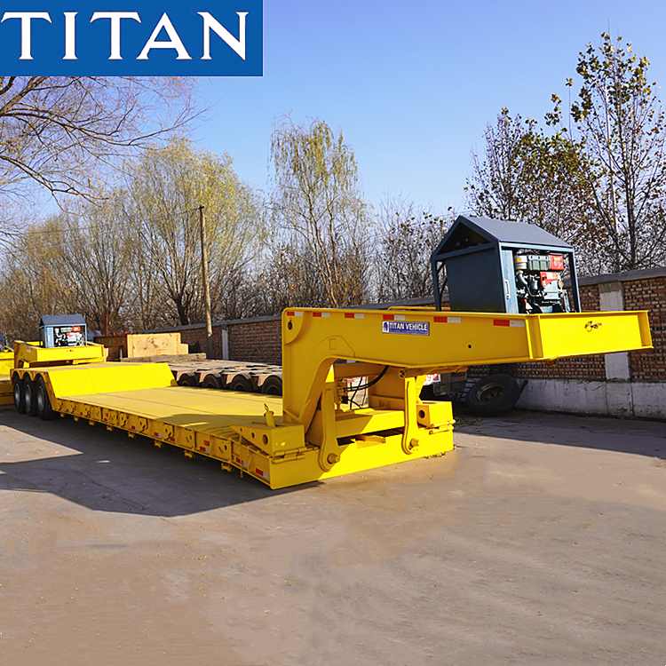 Remolque Lowboy desmontable de cuello de cisne de tres ejes 80T