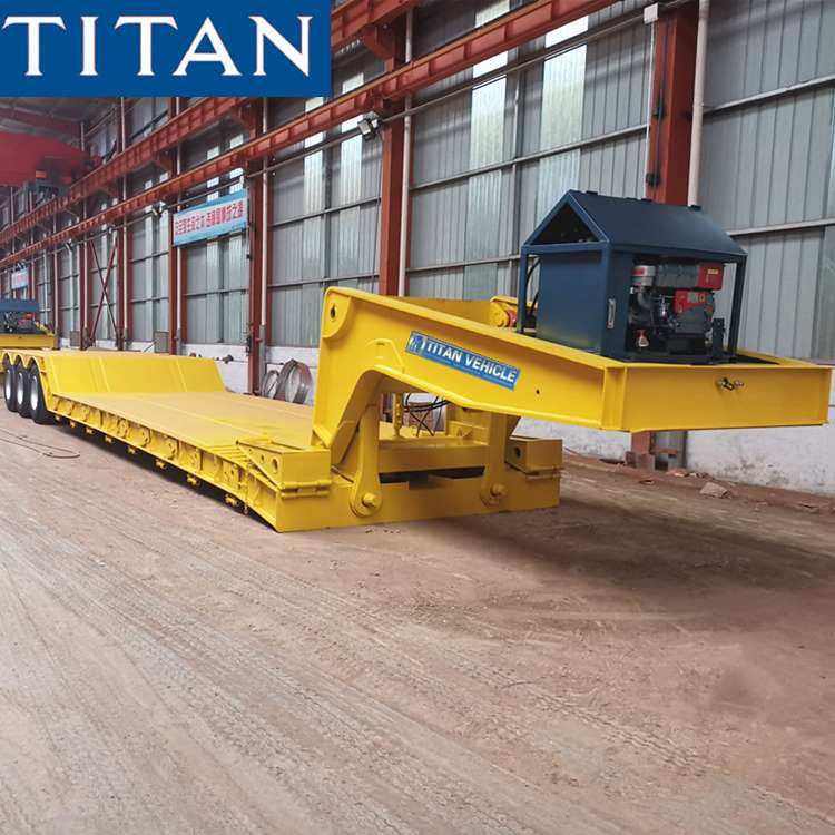 Remolque de cama baja de carga frontal de 60 toneladas